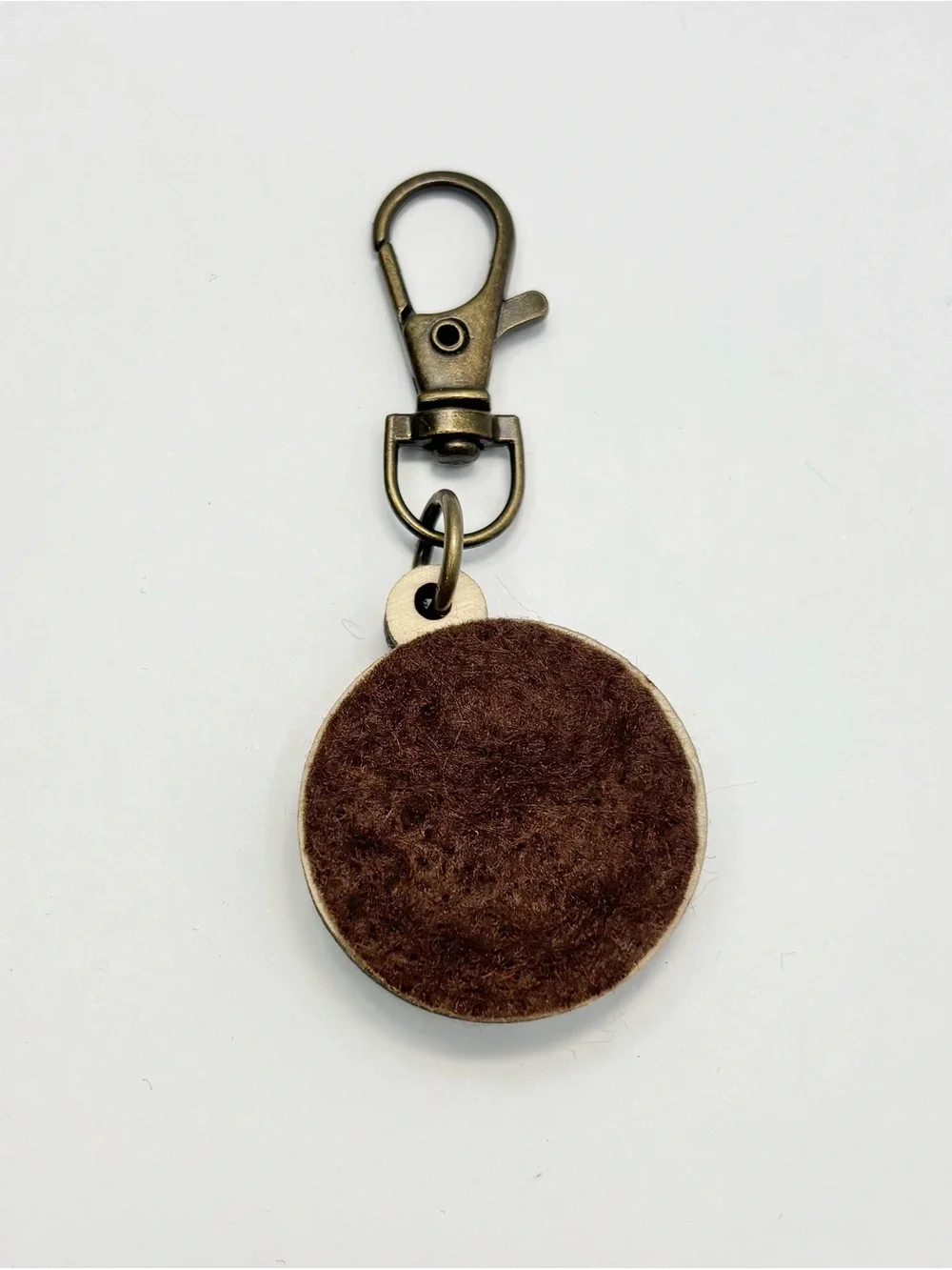 Handmade Floral Pumpkin Embroidered Wood Keychain Purse Charm NWOT
